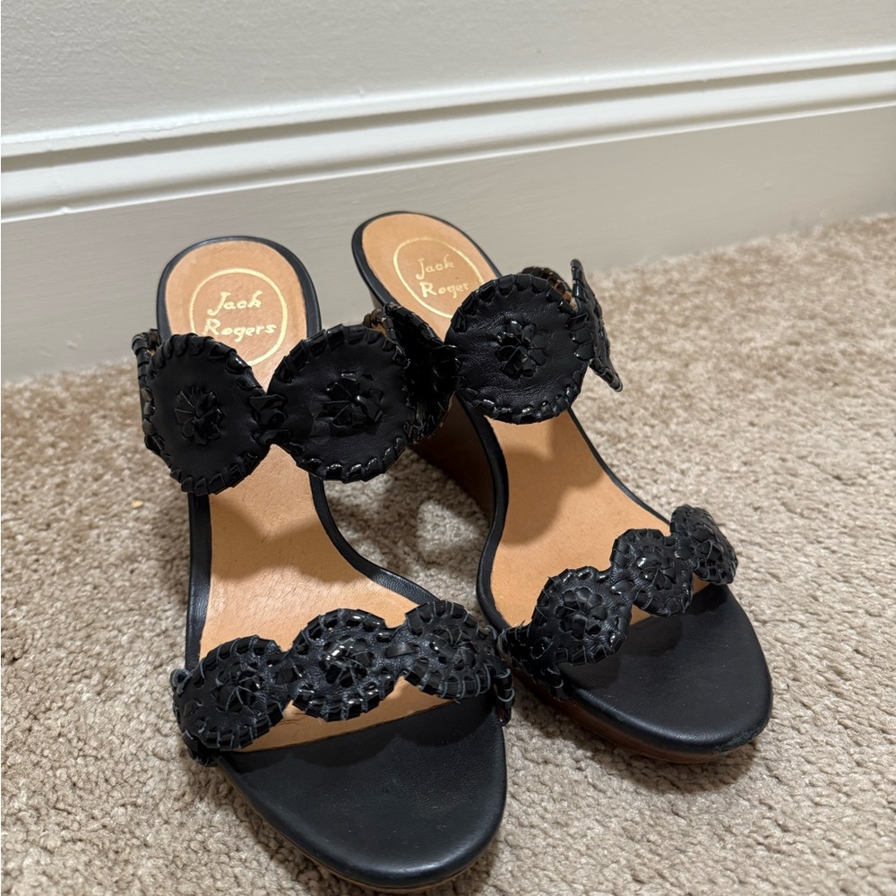 Jack Rogers Black Heeled Sandals
